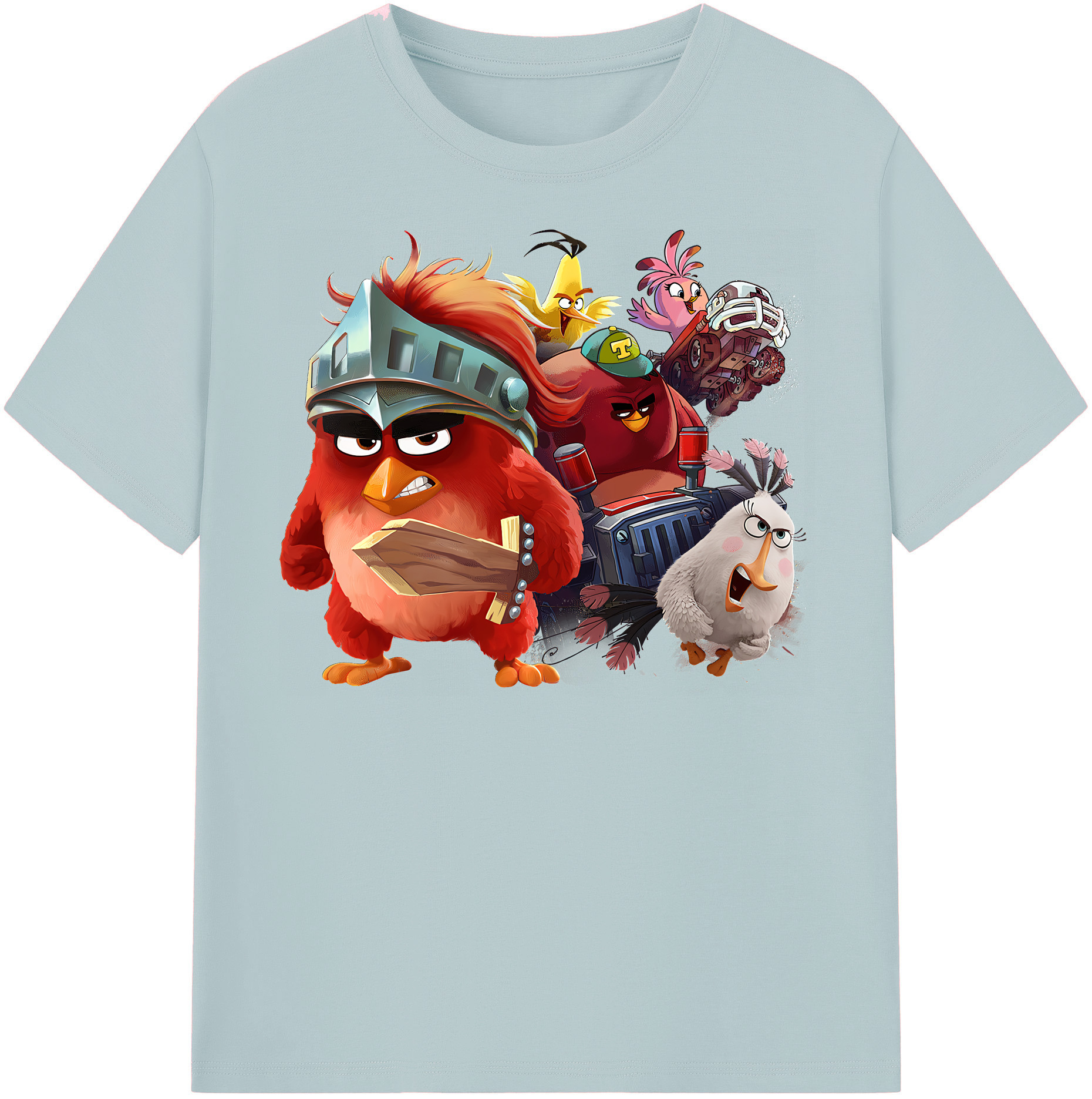 （画像用） Angry Birds アングリーバード 綿100％半袖Tシャツ（フロントプリント）